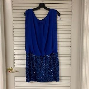 Blue sequin dress